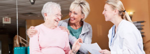 smiling mother and daughter