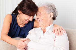 woman with caregiver