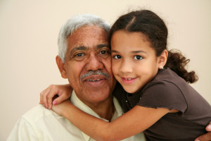Child with her grandfather