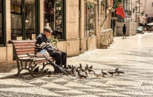 old man on bench