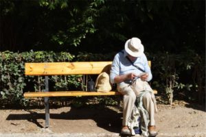 man on bench