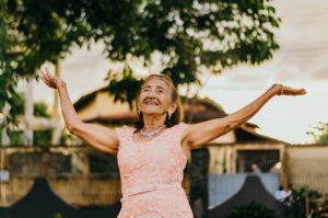 fall, reducing dementia woman dancing