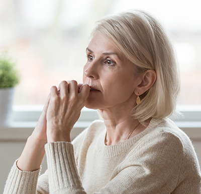 Woman contemplating