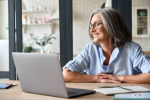 older woman on computer